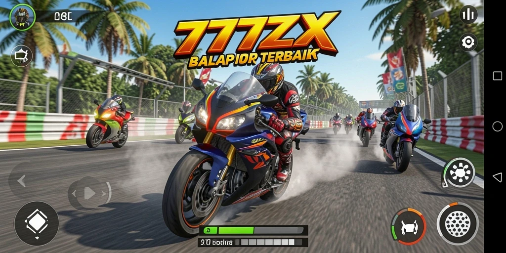 Gameplay balap motor yang seru dan mengasyikkan di 777ZX.