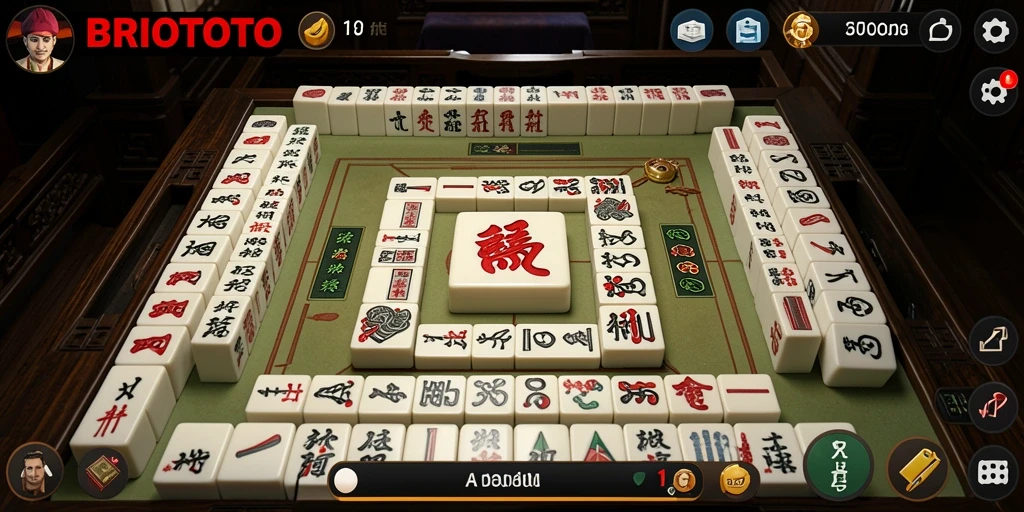 Tangkapan layar permainan <strong>BRIOTOTO</strong> menunjukkan aksi menyusun ubin Mahjong yang penuh strategi.