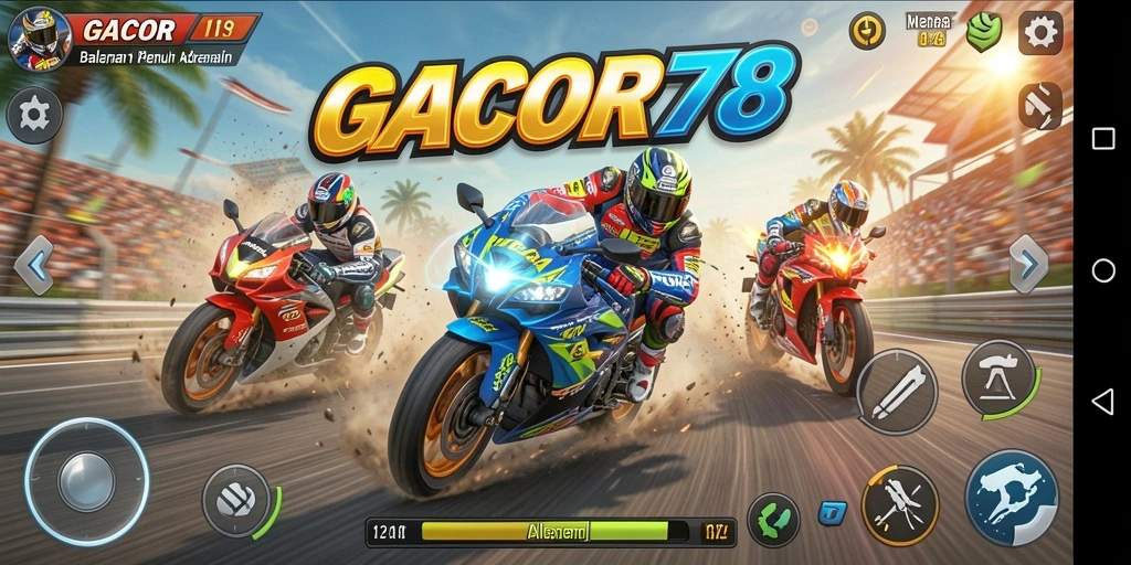 Gameplay balapan motor yang mendebarkan dan seru.