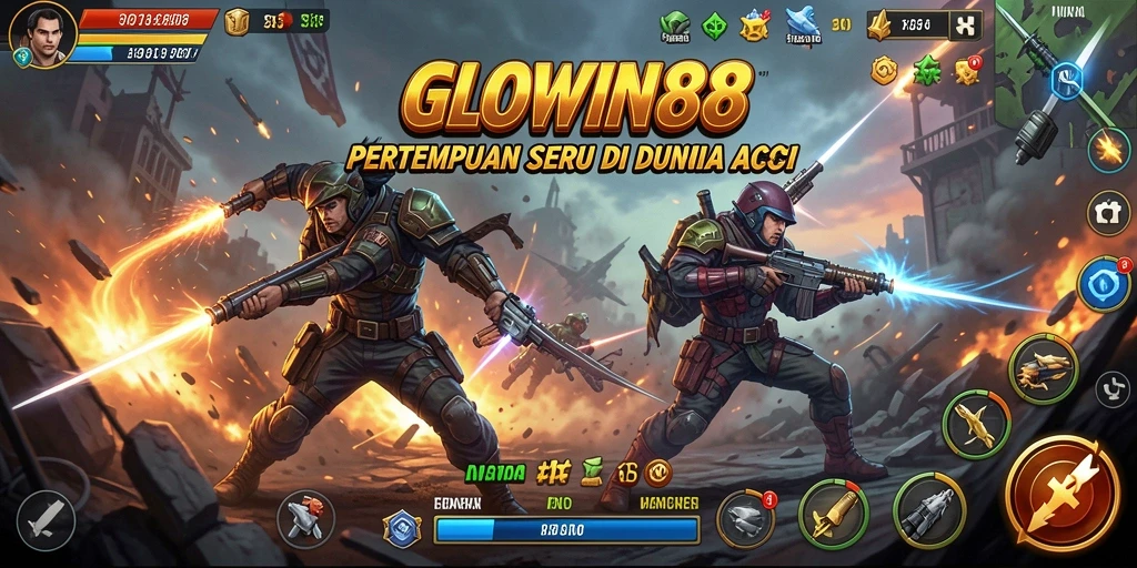 Tangkapan layar menunjukkan pertempuran seru dalam GLOWIN88.