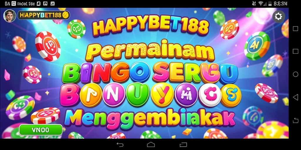 Tampilan gameplay Bingo di HAPPYBET188 yang menarik dan seru.