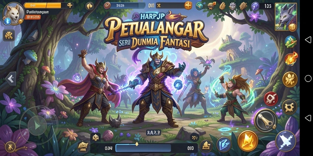 Tangkapan layar menampilkan aksi seru dalam gameplay petualangan HARAPJP.