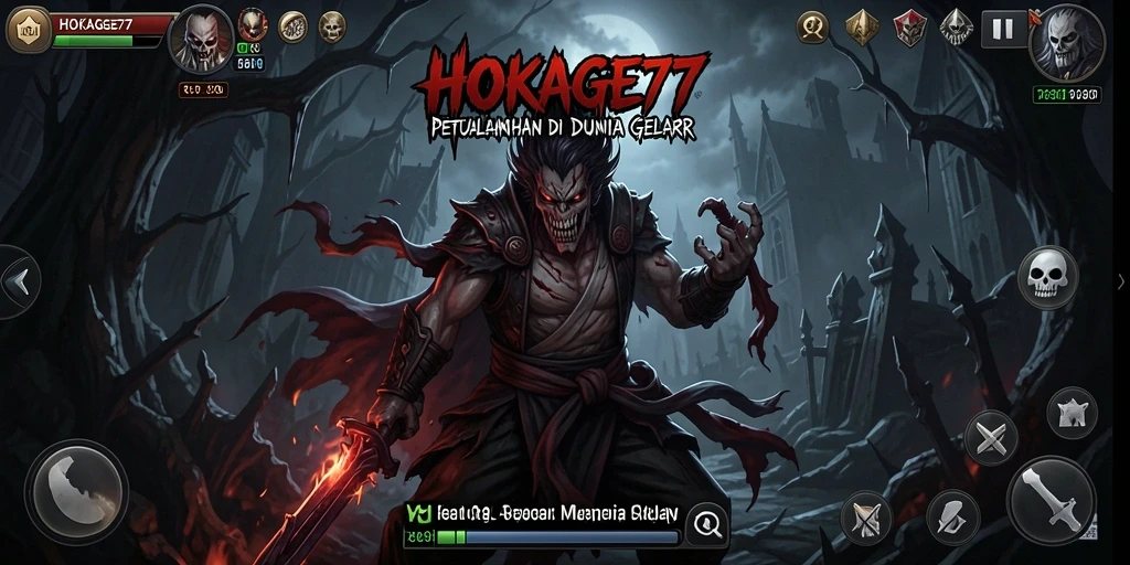Gameplay menegangkan di HOKAGE77 dengan suasana mencekam.