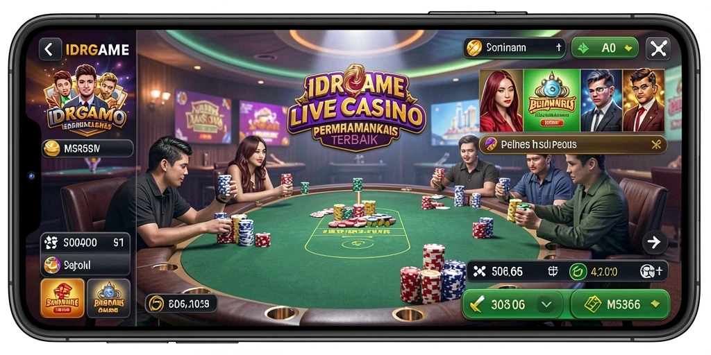 Skrinsut gameplay Live Casino IDRGAME yang mendebarkan dan interaktif.
