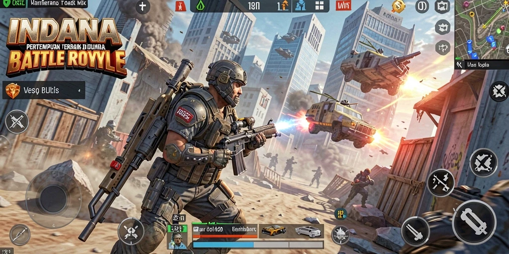Tampilan menegangkan dari gameplay pertempuran dalam INDAAA.