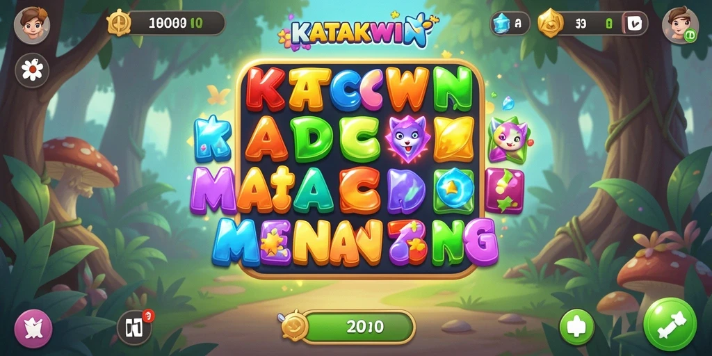 Tampilan gameplay KATAKWIN yang seru dan penuh warna.