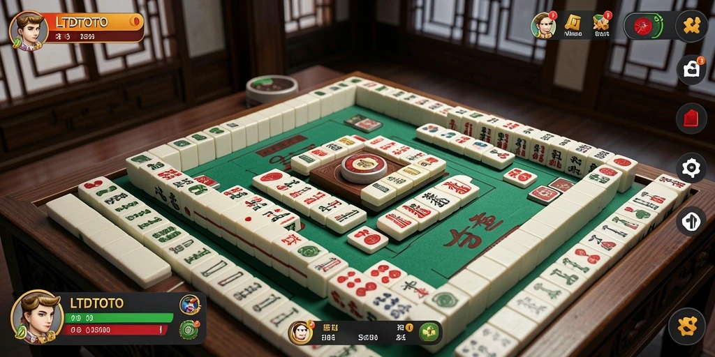 Tangkapan layar gameplay LTDTOTO menampilkan suasana permainan Mahjong yang seru.