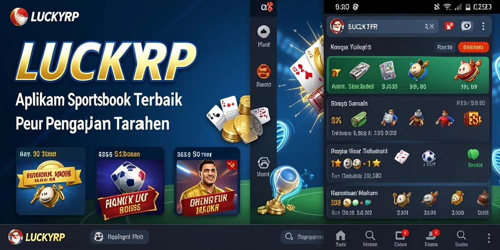 Screenshot utama LUCKYRP menampilkan antarmuka taruhan olahraga yang menarik.