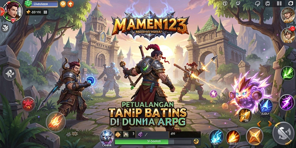 Tampilan gameplay seru dalam MAMEN123 dengan pertarungan mendebarkan.