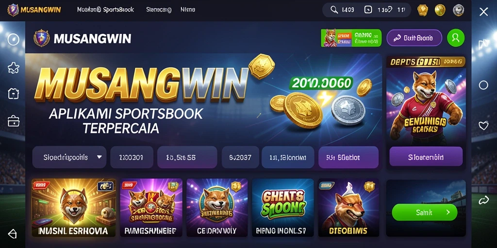 Tampilan gameplay MUSANGWIN dengan fitur Sportsbook yang menarik.