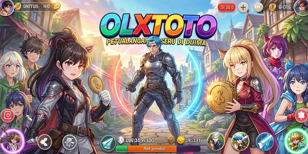 Tampilan gameplay seru dari OLXTOTO yang menggambarkan aksi karakter anime.