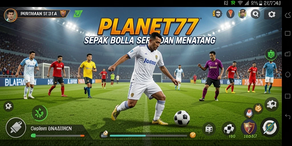 Gameplay <strong>PLANET77</strong> dengan aksi sepak bola yang mendebarkan.