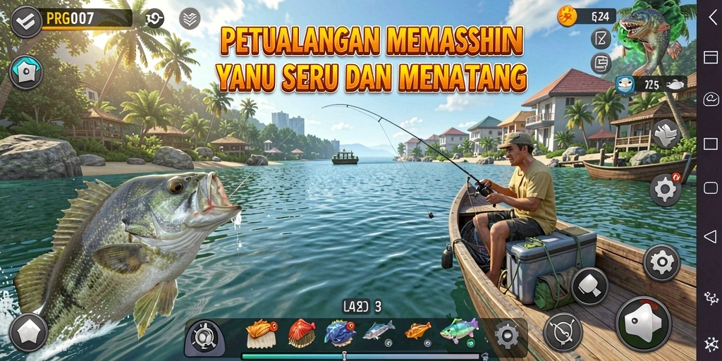 Tampilan gameplay PRG007 menampilkan pengalaman memancing yang seru dan menantang.