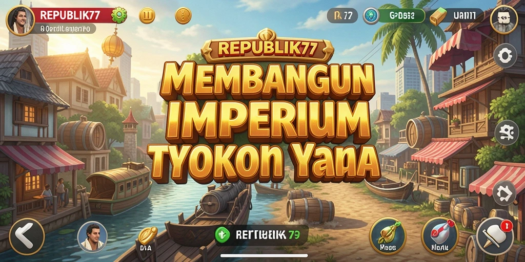 Screenshot gameplay dari REPUBLIK77 yang menunjukkan pembangunan bisnis Tycoon.