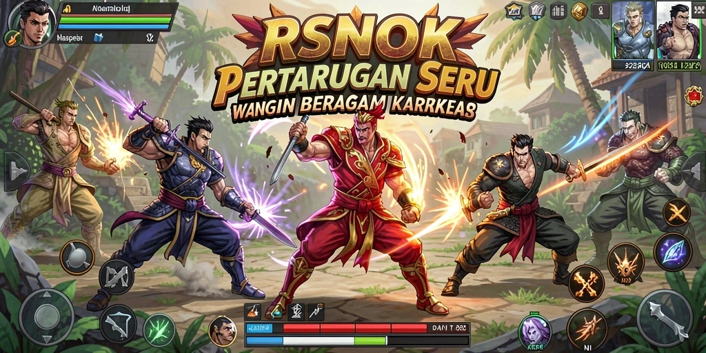 Tampilan duel mendebarkan dalam RSNOK dengan berbagai karakter.