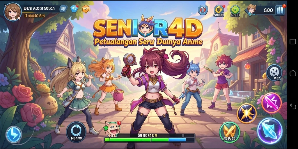 Tampilan gameplay seru dan menarik dari SENIOR4D dalam dunia Anime.