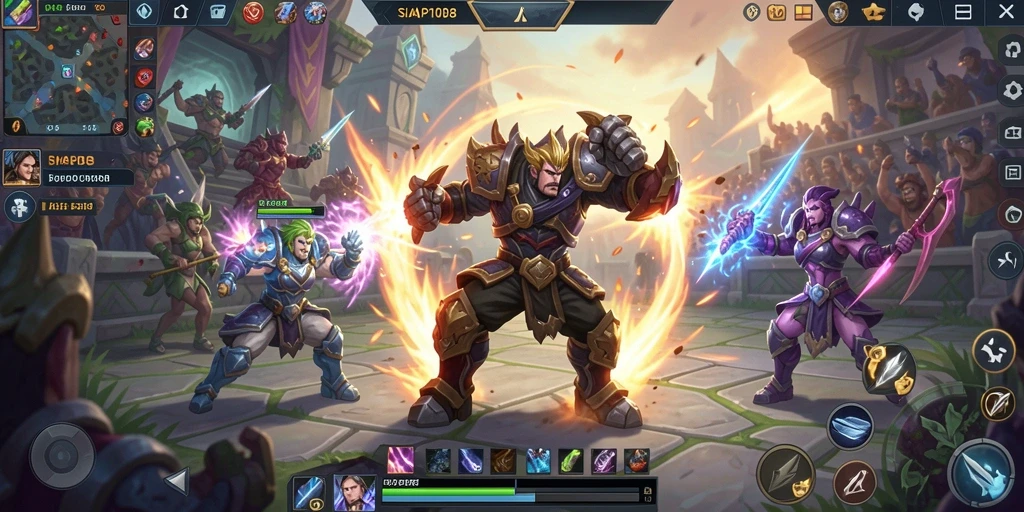 Gameplay seru di arena MOBA dengan karakter unik.