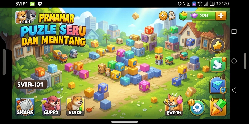 Screenshot gameplay SVIP1 yang menunjukkan suasana permainan Puzzle.