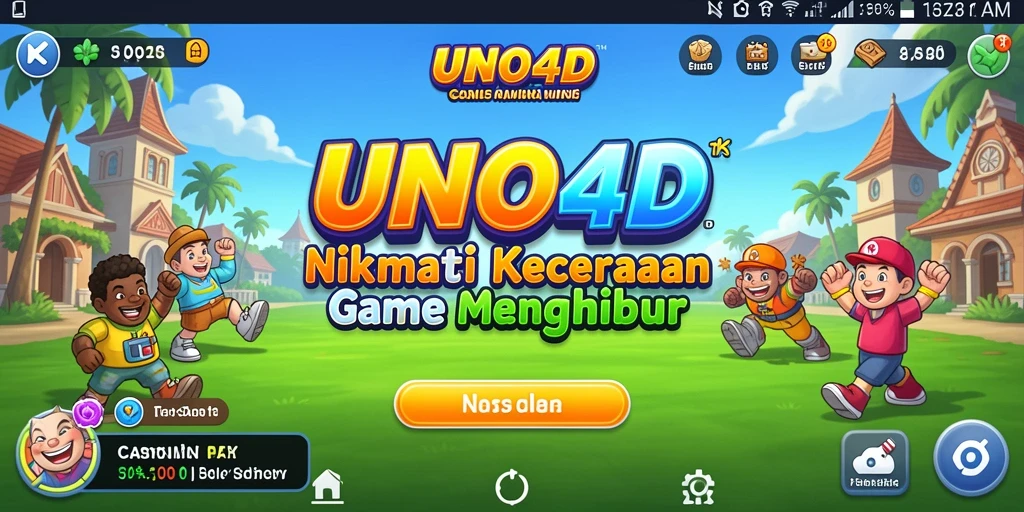Tampilan menarik dari permainan kartu dan interaksi seru di UNO4D.