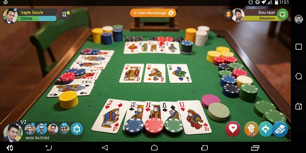 Screenshot utama V21 menunjukkan keseruan bermain Gaple secara online.
