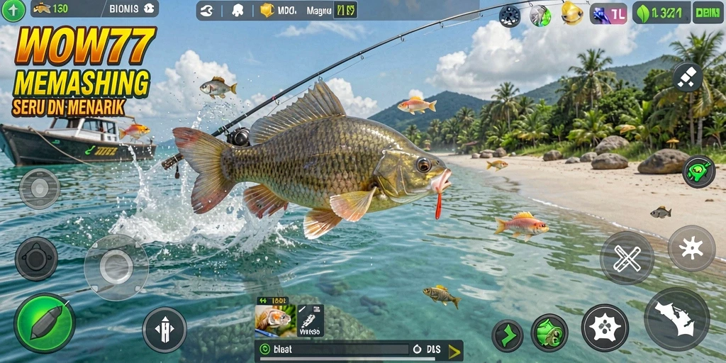 Grafis menawan dan gameplay seru dalam game Fishing.